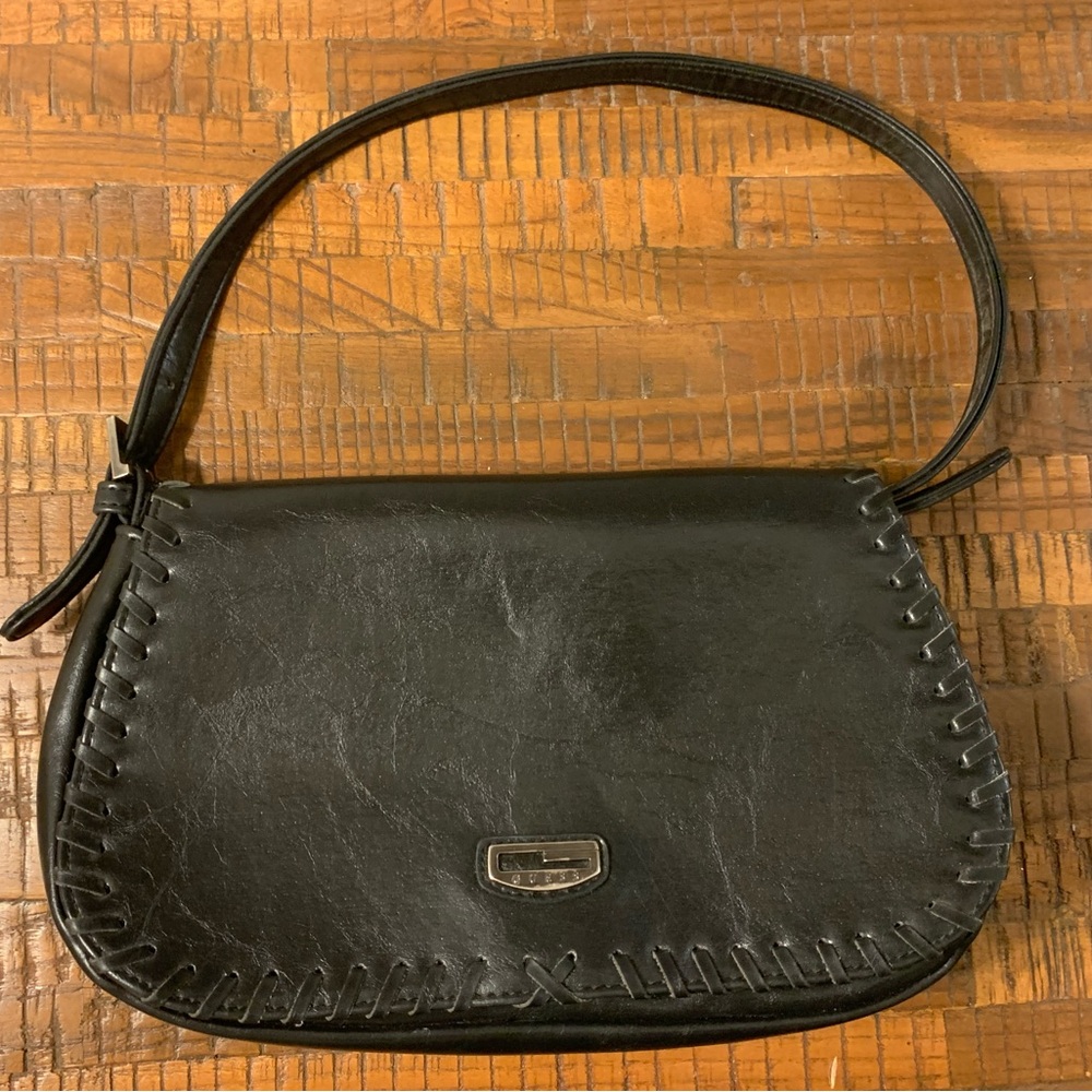 Guess Vintage Leather Hobo Bag/purse-black